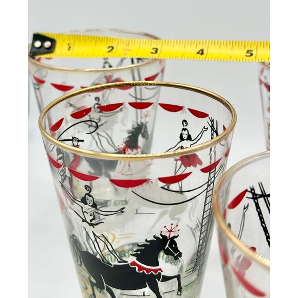 Vintage Libbey Circus Glasses Set – 1950s Original Box, Hostess Barware, 10oz - Picture 9 of 9
